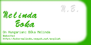 melinda boka business card
